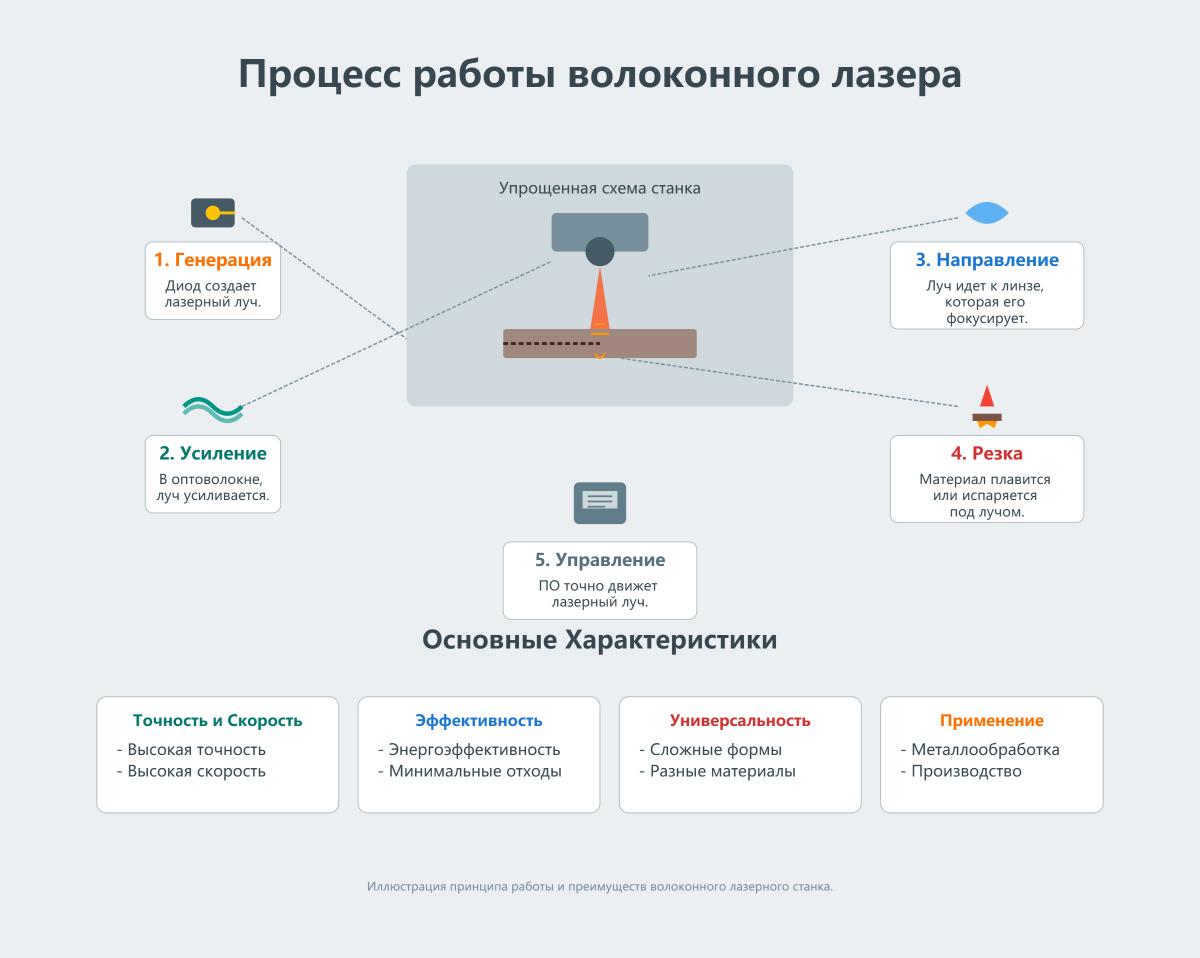 Полное руководство: Как работают волоконные лазерные станки для резки