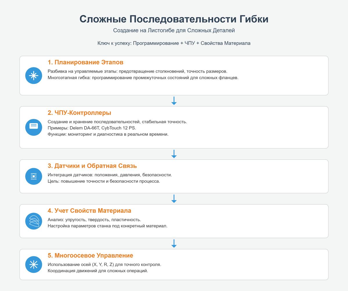 Передовые последовательности гибки на гибочных прессах для сложных деталей